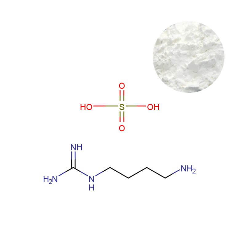 Oclean Nutra Agmatine Sulfate Powder ≥99% Purity (CAS 2482-00-0) with molecular structure.