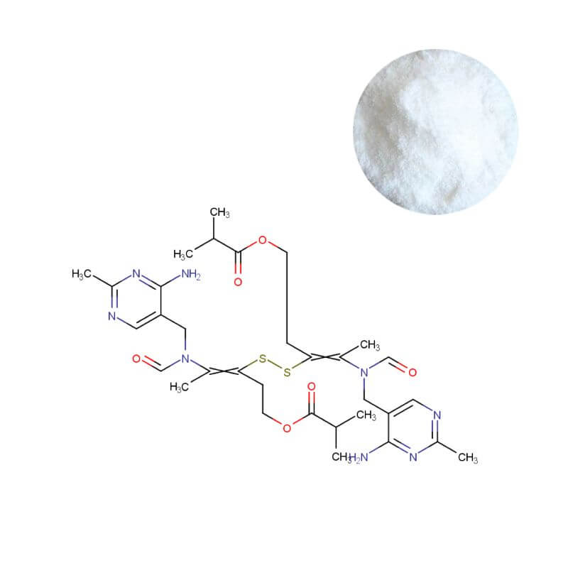Premium bulk Sulbutiamine powder 99% purity with molecular structure visualization, professional nootropic ingredient for B2B supply