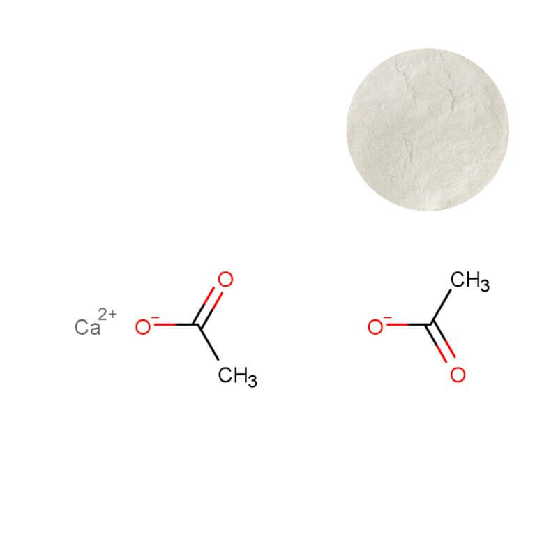Calcium Ascorbate Dihydrate (Vitamin C Calcium) Powder with Chemical Structure Formula C12H14CaO12·2H2O