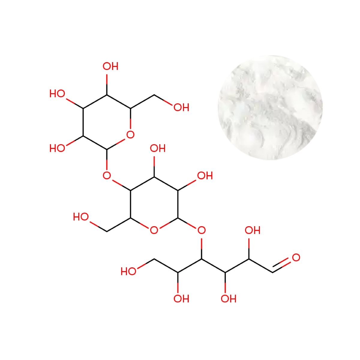 Galacto-oligosaccharides (GOS) powder with molecular structure - Prebiotic fiber derived from lactose enzymolysis