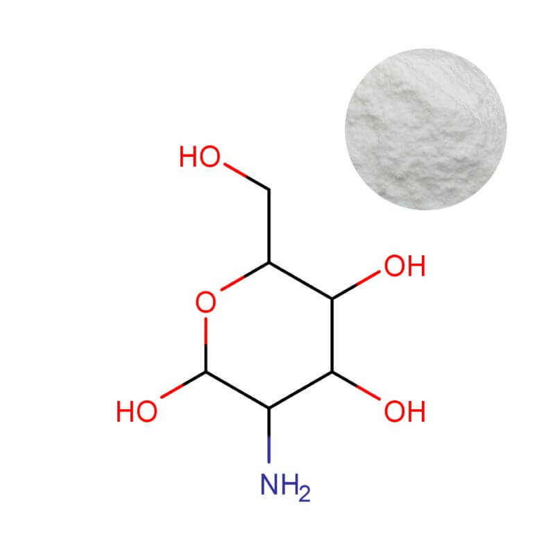 Bulk Glucosamine HCl Powder 99% Assay with Molecular Structure for Joint Health Formulations