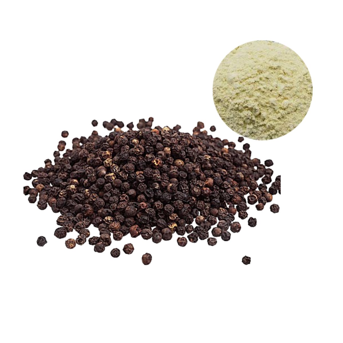 Piperine extract (95% purity) with whole black peppercorns (Piper nigrum)