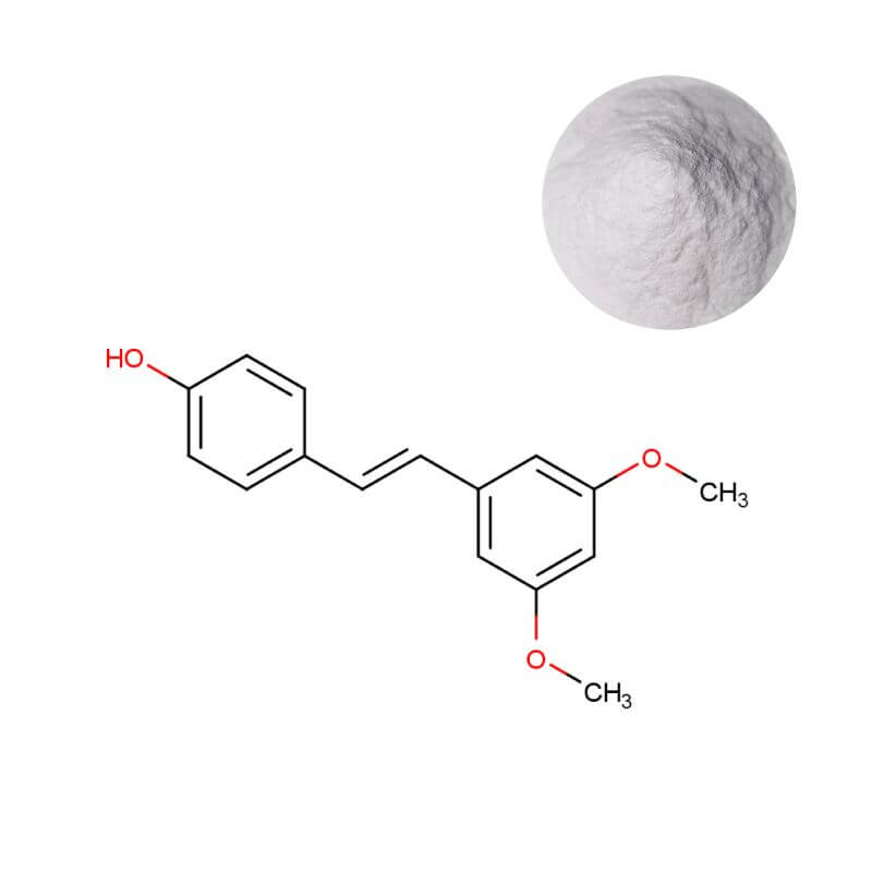 98% High Purity Pterostilbene Powder with Molecular Structure for Cognitive Health Formulations