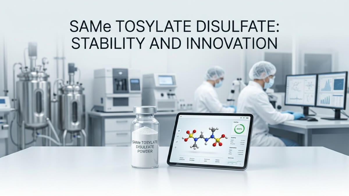 Innovative SAMe Tosylate Disulfate stability testing and formulation in a professional GMP lab.