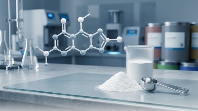 Highly purified benfotiamine crystalline powder in laboratory.