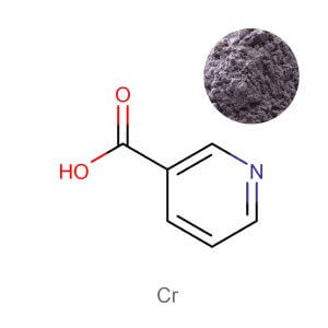 Premium 80-mesh chromium polynicotinate mineral ingredient for dietary supplement formulation.
