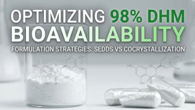 Technical comparison of DHM bioavailability: SEDDS vs Cocrystallization.