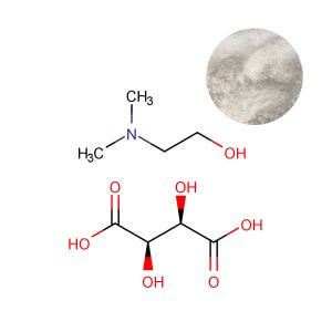 Bulk DMAE Bitartrate powder sample for industrial nootropic manufacturing.