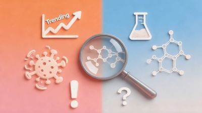 Concept graphic: examining epicatechin hype versus science.