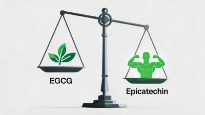 Scale weighing EGCG against Epicatechin for supplement formulation.