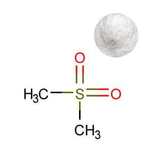 Thumbnail of MSM Powder and molecular structure.