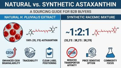 Comparison of natural vs synthetic astaxanthin for B2B buyers.