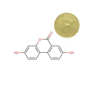 Urolithin A Mitopure Powder - postbiotic raw material with chemical structure
